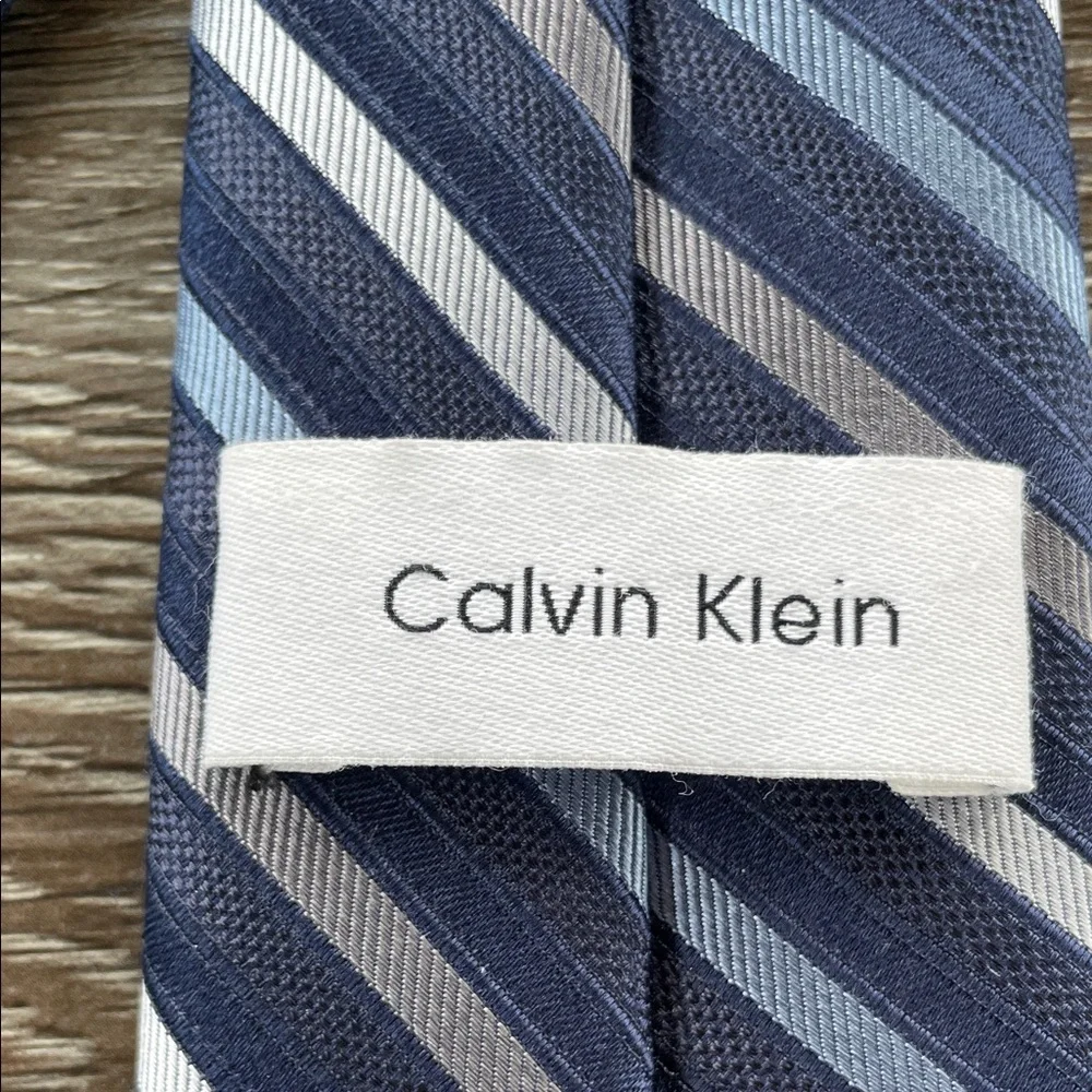 Calvin Klein Big Boy Tie Classic Navy Blue Striped